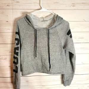Charlotte russe crop hoodie grey extra small Loose